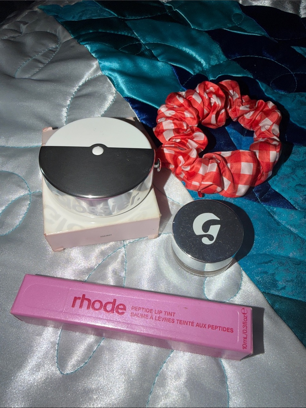 glossier + rhode + slip silk scrunchie bundle. ✨